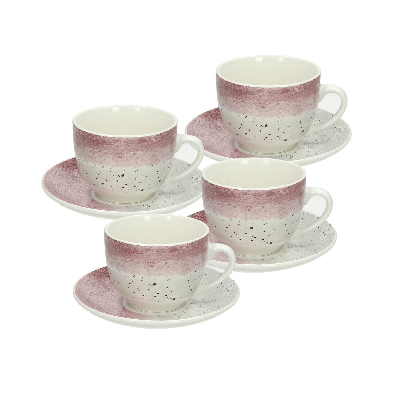 Set 4 cesti de ceai cu farfurie Edge Shade, Andrea Fontebasso, 260 ml, portelan, multicolor - imagine 3